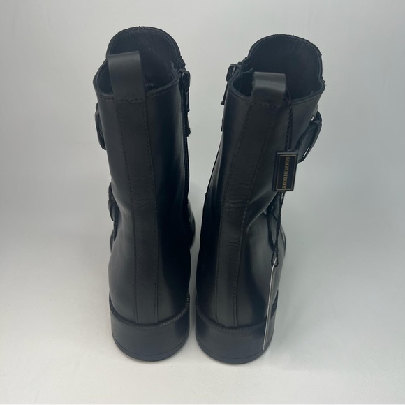 NWT EMANUELE CRASTO ITALY🇮🇹MADE Finest Italian BLACK LEATHER Boot Faux Buckle - Picture 15 of 16